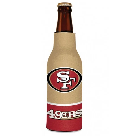 Insulated 12 oz. Football San Francisco 49ers Beer Bottle Cooler Koozie Zip-Up Cover