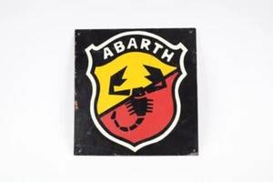 Letrero de distribuidor de lata esmaltado Abarth década de 1960 750 850 1000 - Imagen 1 de 7