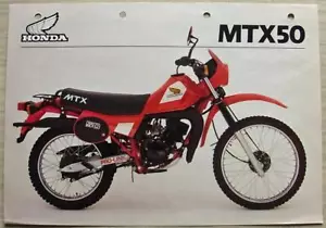 HONDA MTX50 SPORTS TRAIL Motorcycle Sales Specification Leaflet Dec 1982-83 - Picture 1 of 2