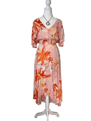 Vestido largo vibrante Flower Flowy talla pequeña Foto 1 de 4