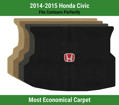 Alfombra de maletero Lloyd Velourtex para Honda Civic '14-15 con Honda H rojo sobre negro Foto 1 de 4