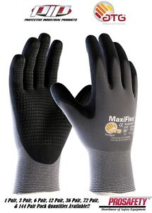 34-844 MaxiFlex MicroFoam Dotted Palm Nitrile Grip Coated PROTECTIVE WORK GLOVES