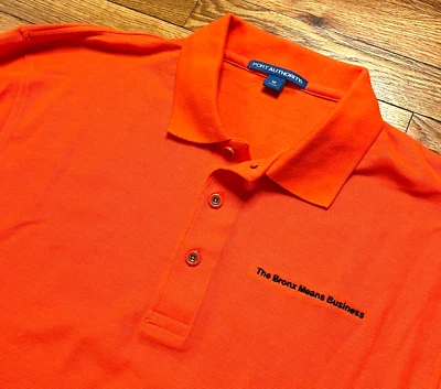 Винтажная футболка-поло Bronx Chamber Of Commerce NYC официальная ярко-оранжевая размер средний - Изображение 1 из 4