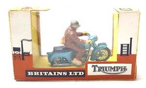 Britains Ltd 1:32 TRIUMPH THUNDERBIRD MAIL DESPATCH MOTORCYCLE MIB`65 TOP RARE!