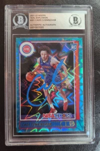 Cade Cunningham Signed 2021-22 Hoops Teal Explosion Card w/ BAS COA Beckett Slab - Picture 1 of 2