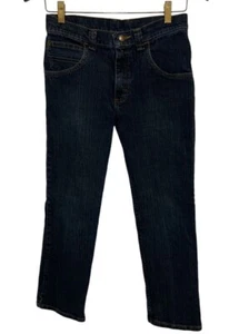 Wrangler Adjustable Boys 12 Husky Denim Jeans Dark Wash Bootcut - Picture 1 of 7