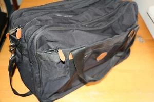 Christian Dior Canvas Travel Bag Black Tan leather accent Durable Multi pockets - Picture 1 of 23