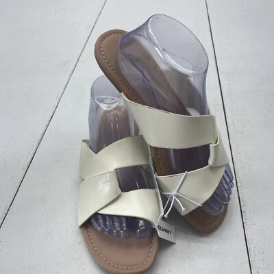 Old Navy Bone Faux Leather Link Strap Sandals Women’s Size 9 - Image 1 of 4