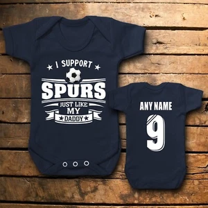 Personalised Spurs Baby Grow – Custom Name & Number – Football Fan Gift - Picture 1 of 4