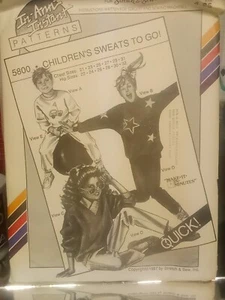 Ann Person Stretch & Sew Pattern 5800 Childrens 80s Sweats to Go Chest Sz 21-31 - Picture 1 of 3