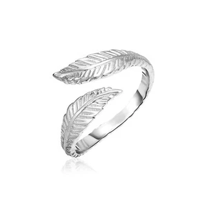 Sterling Silver Bypass Toe Ring with Leaves - Picture 1 of 1