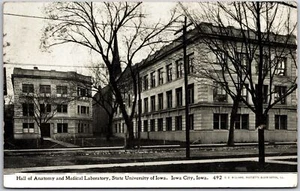 1909 Hall Of Anatomy Medical Laboratory State University Iowa Posted Postcard - Picture 1 of 1