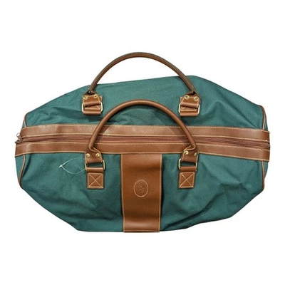 Bolso de Lona Vintage Polo Ralph Lauren Verde Grande Cuero Lona Equipaje de Viaje Foto 1 de 4