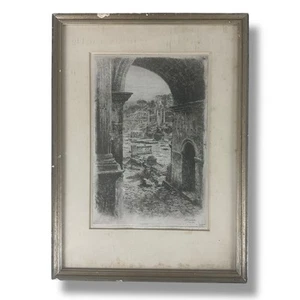 Paul Geissler Rom Vintage Radierung 1926 gerahmt original signiert - Bild 1 von 15
