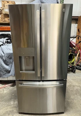 GE ENERGY STAR GFE24JYKFS 33" Stainless 23.6 Cu. Ft. French-Door Refrigerator - Image 1 of 4