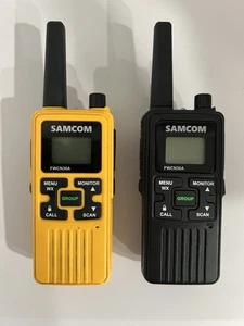 Samcom wiederaufladbares Walkie Talkie FWCN30A 2er Set gelb & weiß getestet/funktioniert - Bild 1 von 4