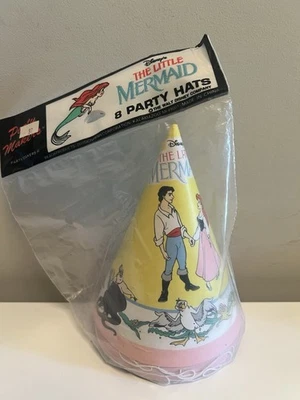 Sombreros de fiesta de cumpleaños vintage de los 90 Disney La Sirenita suministros para fiestas Foto 1 de 4