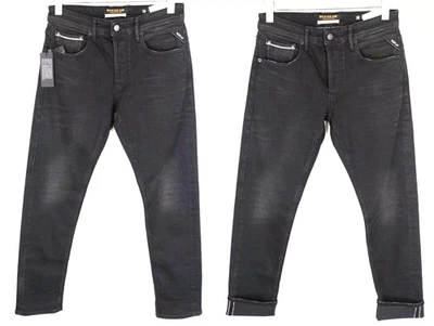 Replay Grover Men's Jeans W30/L32 Black Denim Selvedge Stretch Straight - Image 1 of 4