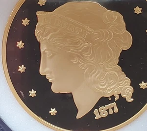 1877 $50 Half Union Proof Gold Gilded Fantasy Coin - National Collectors Mint - Picture 1 of 8