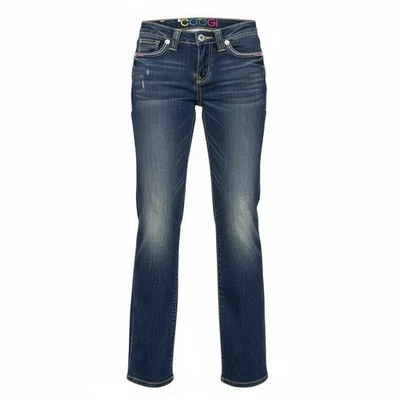 COOGI Rainbow Embellished Straight Leg Jeans Dark Wash Womens Size 1/2 28x32 - Image 1 of 4