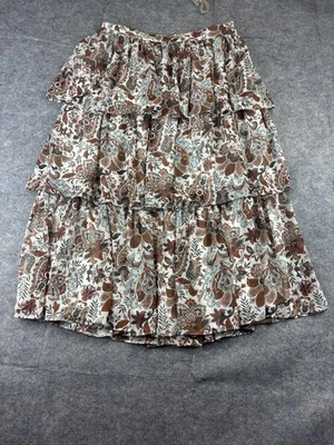 Chelsea & Violet Skirt Women’s M Chiffon Floral Paisley Tiered Lined Midi Skirt - Image 1 of 4