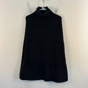 Joseph Womens Medium Cashmere Cape Sweater Shawl Black Pullover Pockets - Picture 1 of 11