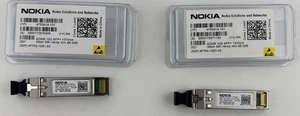 LOT OF 2 NOKIA 475341A.101 AOSM SFP+ 10GB 30KM 1310NM SMF I-TEMP TRANSCEIVERS - Afbeelding 1 van 5