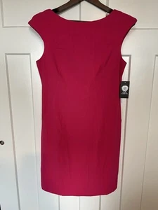Vince Camuto Size 10 Women's Dress Fuchsia NWT Zippered Back Sheath Dress $128 - Picture 1 of 9