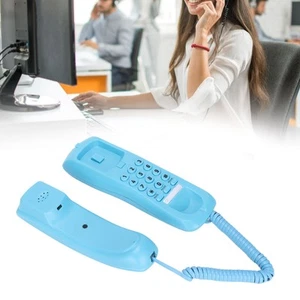 (Blue) Corded Landline Phone With Redial Hold Adjustable Ringer Tone - Afbeelding 1 van 12
