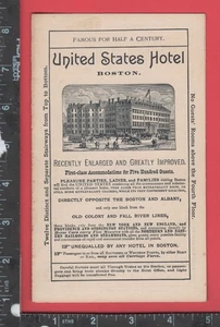 E876 USA Hotel Tilly Haynes Boston 1883 Faltfliegerkarte Kartographie - Bild 1 von 6