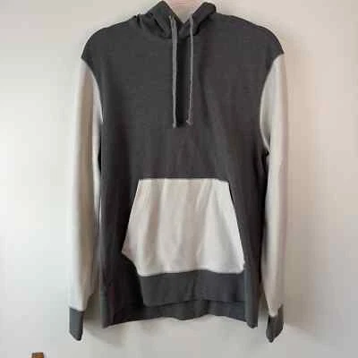 Banana Republic Men's Colorblock Hoodie Sweatshirt Stretch Gray White Large EUC - Image 1 of 4