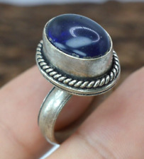 ANCIENT ANTIQUE SILVER COLOR VIKING RING BLUE STONE AUTHENTIC ARTIFACT AMAZING