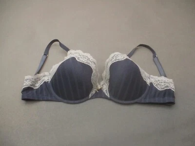 Sujetador Demi 36DD HEIDI KLUM para mujer azul con ribete de encaje forrado con aros cierre trasero 8E Foto 1 de 4