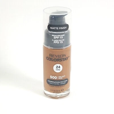 Revlon ColorStay Matte Foundation for Combination/Oily Skin, 500 Walnut - SEALED - Image 1 of 2