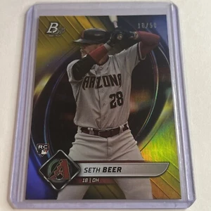 2022 Bowman Platinum Gold Seth Beer /50 - Picture 1 of 2