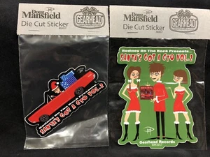 Set Of 2 Stickers Santa’s GTO Rodney Bingenheimer Christmas Rock Ltd Ed Gearhead - Picture 1 of 6