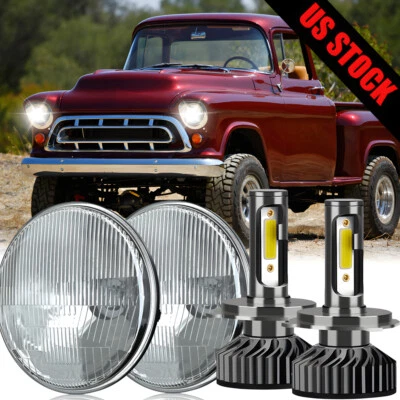 Par de faros LED DRL de 7"" para camioneta Chevrolet G10 G20 1947-1957 Foto 1 de 4