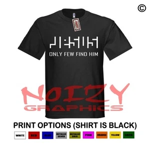 JESUS Only Few Find Him Christian Shirt Black T-Shirt Cross Fish Faith Religious - Picture 1 of 1