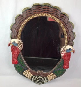 24” X 19” Turkey Resin Wall Mirror Thanksgiving Deco Turkey Vintage - Picture 1 of 7