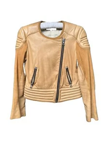 Rag & Bone Leather Biker Jacket Size 0 - Fits UK 8 - Picture 1 of 19