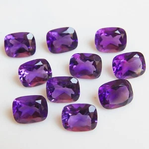 Wholesale Lot 10x8mm Cushion Cut Natural African Amethyst Loose Calibrated Gems - Picture 1 of 5