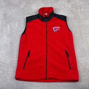Salt Lake City 2002 Olympics Vest Mens Small Red Fleece Coca Cola Logo Full Zip