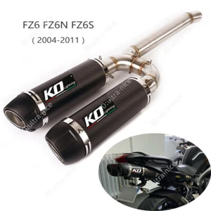 For Yamaha FZ6 FZ6N/S 2004-2011 Dual-outlet Exhaust Pipe 51mm Muffler Terminals - Picture 1 of 11