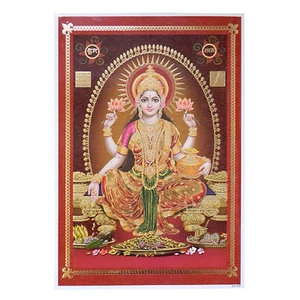 Imagen Lakshmi 33 x 48 cm dios hinduismo lámina póster religión espiritual India - Imagen 1 de 1