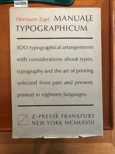 Hermann Zapf. Manuale Typographicum. [SIGNED] - Picture 1 of 5