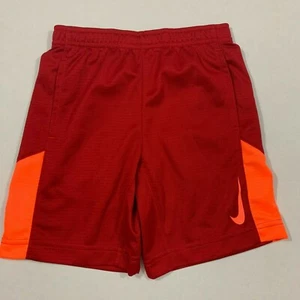 Nike NWT Boys Size 4 Dri-FIT Legacy Shorts Swoosh Logo Pockets Red Orange - Picture 1 of 3