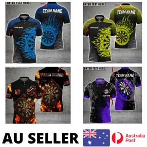 Darts Shirt Uniform Team Polo Flaming Dartboard Competition - AU Stock - Picture 1 of 17