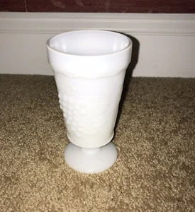 Anchor Hocking White Milk Glass Harvest Grapes Parfait Goblet Vase 8 Ounces - Picture 1 of 7
