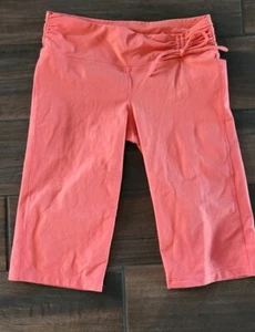 prAna Breathe Naturally Capri Leggings Women's Small Coral color Low Rise - Picture 1 of 6