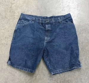 Mens 44 - Wrangler Denim Blue Jean - Carpenter Cargo 64WC6DI - Dad Shorts Jorts - Picture 1 of 3